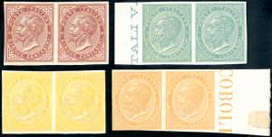 1863 - 5 cent. bruno cupo, 15 cent. verde, ... 
