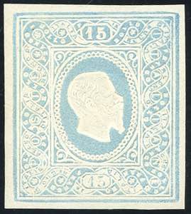1864 - 15 cent. Saggio Re, ovale riquadrato, ... 