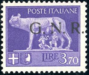 1943 - 3,70 lire soprastampa G.N.R. di ... 
