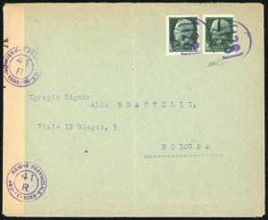 1944 - 25 cent. soprastampato fascetto, in ... 