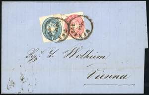 1864 - 5 soldi rosa, 10 soldi azzurro, ... 