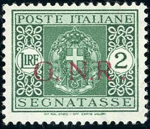 1943 - 2 lire soprastampa G.N.R. di Brescia, ... 