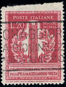 1949 - 20 lire Volta, non dentellato in alto ... 