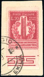 1949 - 20 lire Volta, dent. 13 1/4 x 14, non ... 
