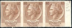 1955 - 100 lire Turrita, filigrana stelle ... 