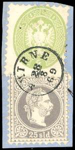 1864 - 3 soldi verde, dent. 9 1/2, in ... 