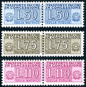 1953/55 - 50,75 e 110 lire, filigrana ruota ... 