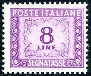 1955 - 8 lire filigrana stelle (112), gomma ... 