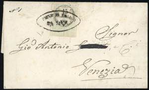 1854 - 15 cent. marca da bollo tipografica ... 