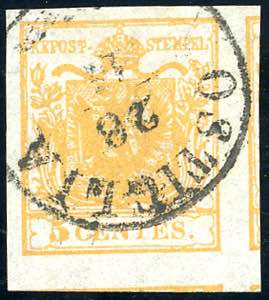1850 -  5 cent. arancio (1h), perfetto, ... 