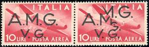 POSTA AEREA 1947 - 10 lire, parziale doppia ... 