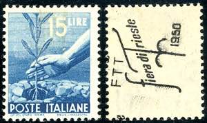 1950 - 15 lire soprastampato Fiera di ... 
