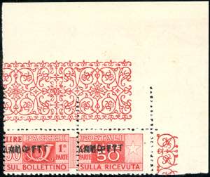 PACCHI POSTALI 1949 - 50 lire, doppia ... 