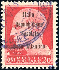 BASE ATLANTICA 1943 - 20 cent. carminio ... 