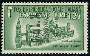 ARONA 1945 - 1,25 lire espresso (16), gomma ... 