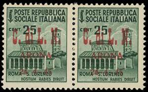 ARONA 1945 - 25 cent. Monumenti Distrutti, ... 