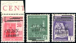 BARGE 1945 - 20 cent., 25 cent., 1 lira, ... 