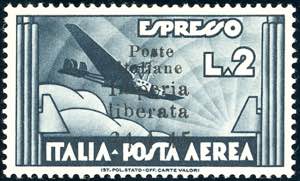 IMPERIA 1945 - 2 lire ardesia posta aerea, ... 