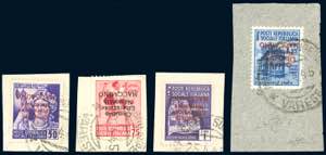 MACCAGNO 1945 - 50 cent., 75 cent., 1 lira e ... 
