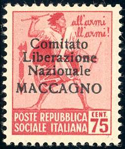 MACCAGNO 1945 - 75 cent. senza filigrana, ... 