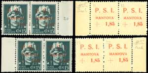 MANTOVA 1945 - 1,85 lire su 15 cent., ... 