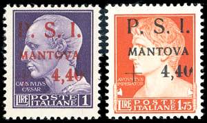 MANTOVA 1945 - 4,40 lire su 1 lira, 4,40 ... 