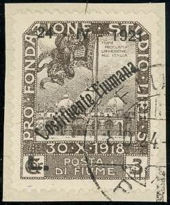 FIUME 1921 - 3 lire Costituente Fiumana ... 
