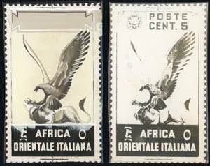1938 - 5 cent. soggetti africani (2), saggio ... 