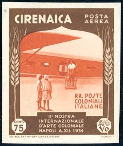 POSTA AEREA 1934 - 75 cent. Arte Coloniale, ... 