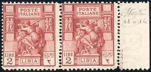 1929 - 2 lire Sibilla Libica, dent. 11 x 14 ... 