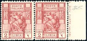 1926 - 2 lire Sibilla Libica, dent. 11 x 13 ... 