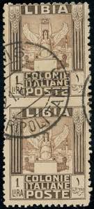 1926 - 1 lira Pittorica, dent. 11, coppia ... 