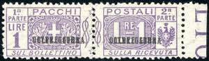 PACCHI POSTALI 1925 - 1 lira, doppia ... 