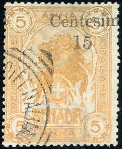 1905 - 15 cent. su 5 a., soprastampa di ... 