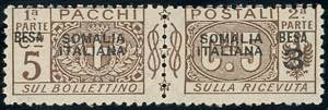 PACCHI POSTALI 1923 - 3 b. su 5 c., senza ... 