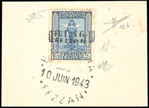 OCCUPAZIONE FRANCESE FEZZAN 1943 - 1 fr. su ... 