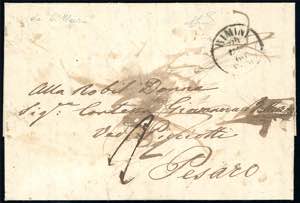 1860 - Lettera non affrancata da San Marino ... 