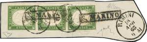 1863 - 5 cent. verde (Sardegna 13E,RSM A1), ... 