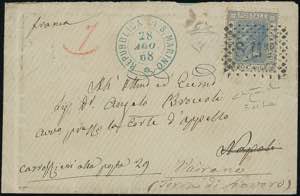 1868 - 20 cent. azzurro lillaceo chiaro, ... 