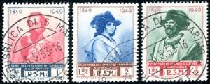 1949 - 1 lira, 2 lire, 3 lire Garibaldi, ... 