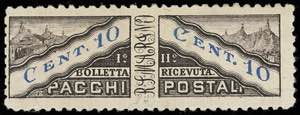 1928 - 10 cent. bruno e celeste, errore di ... 