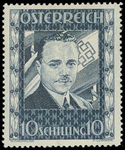 AUSTRIA 1936 - 10 s. Dollfuss (484), gomma ... 