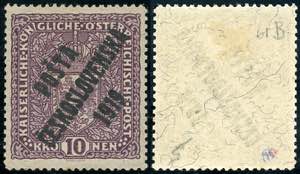 CECOSLOVACCHIA 1919 -  10 k. Violetto ... 