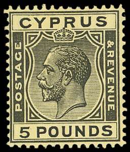CIPRO 1928 - 5 sterline nero su giallo ... 