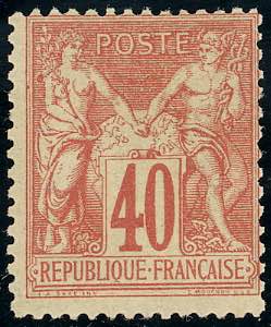 FRANCIA 1876 - 40 cent. Sage, I tipo (70), ... 