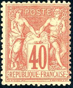 FRANCIA 1876 - 40 cent. vermiglio Sage I ... 