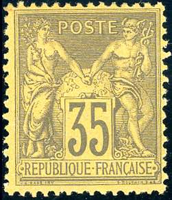 FRANCIA 1877 - 35 cent. violetto nero su ... 