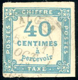 FRANCIA SEGNATASSE 1871 - 40 cent. azzurro ... 