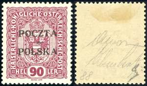 POLONIA 1911 - 90 h., soprastampato POCZTA ... 