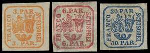 ROMANIA 1862/64 - 3 p. giallo, rosso e 30 p. ... 